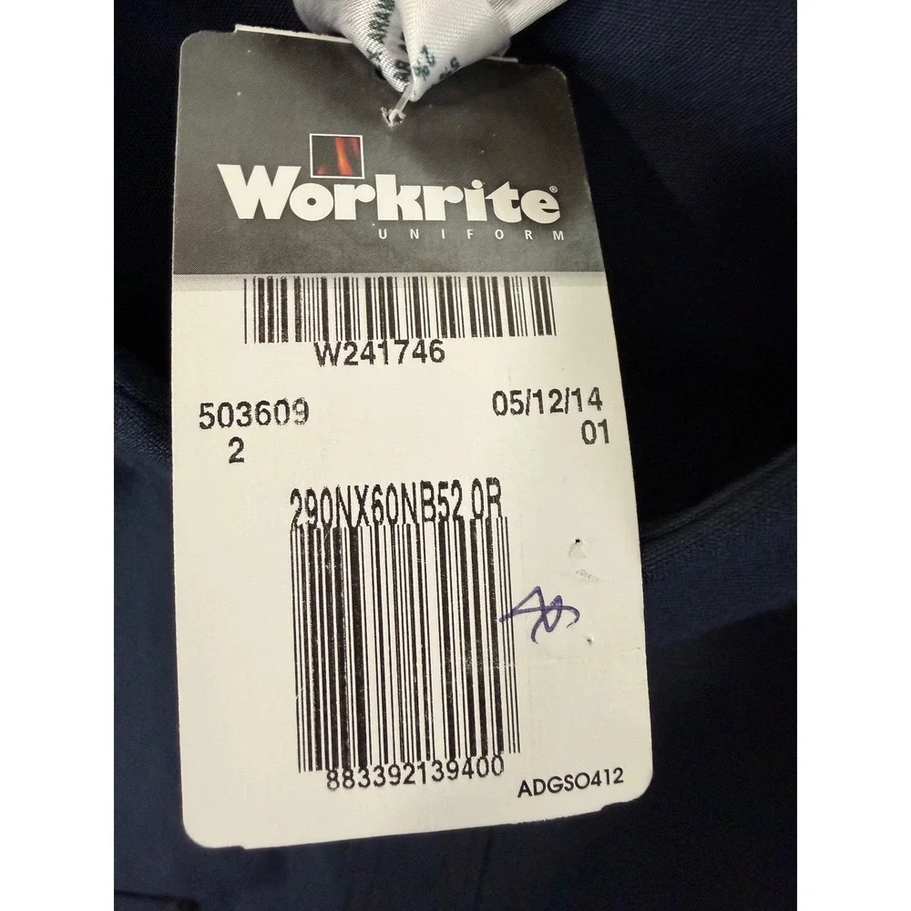 Workrite Uniform Flame Resistant Leadership Men's Size 52R Navy Blue‎ NEW